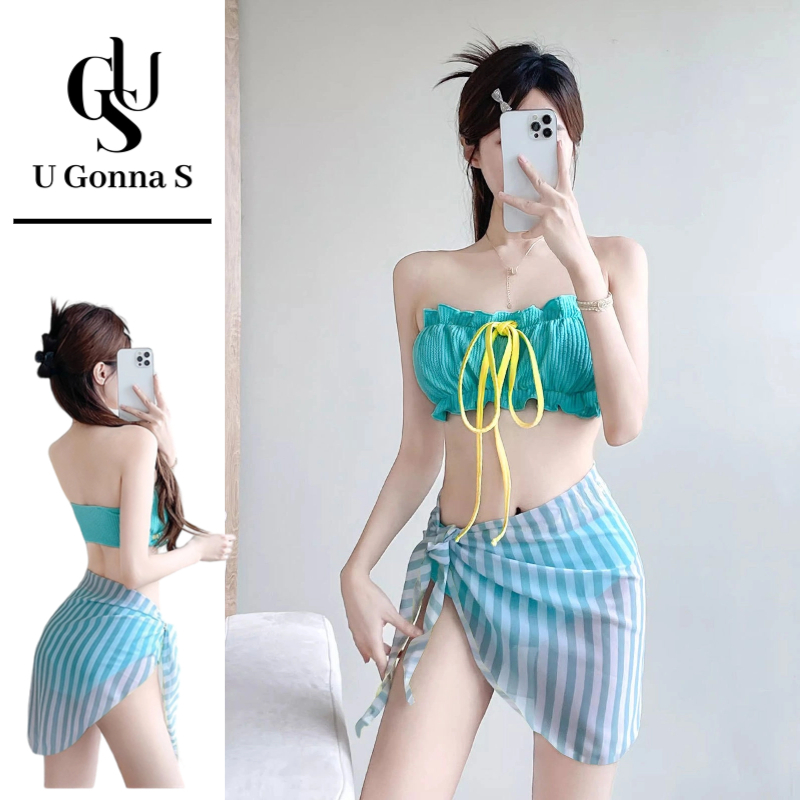 U Gonna S Swimwear Women 3 Piece Tankini Padded High Waist Sleeveless Sexy  Cute Outfit Beachwear Fashion Elegant Clothes Ootd New Design 2025 | Shopee  Singapore