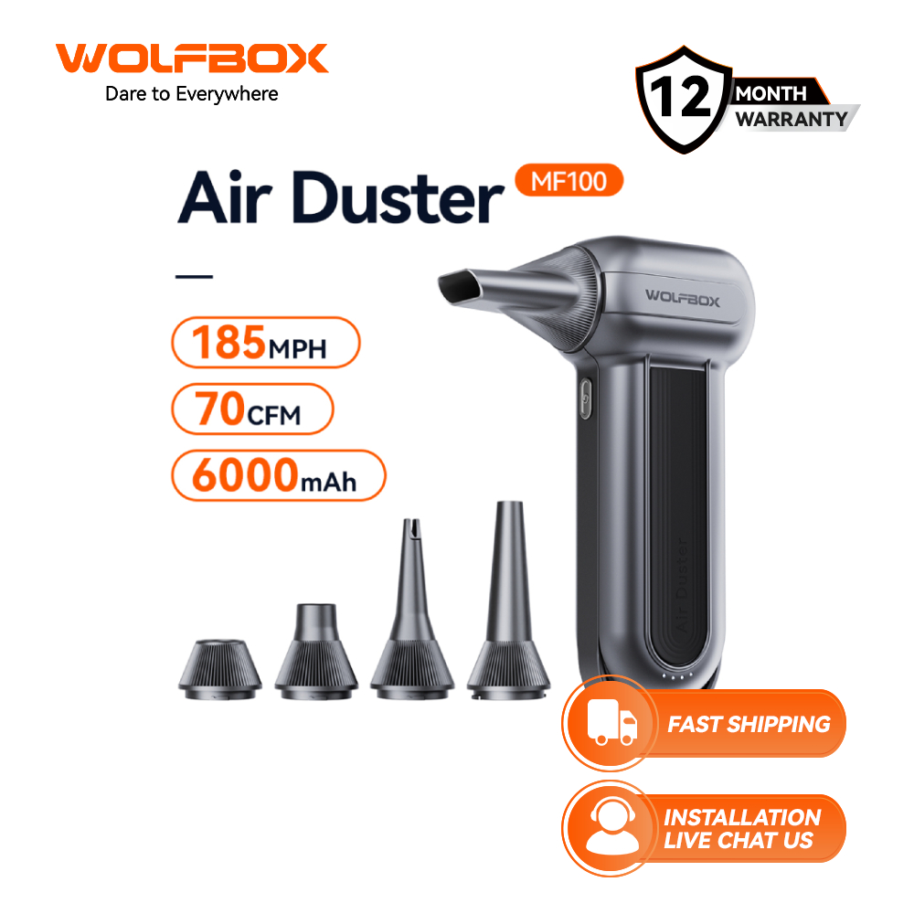 WOLFBOX MF100 Handheld Fan & Air Blower - 150,000 RPM High Speed, USB ...