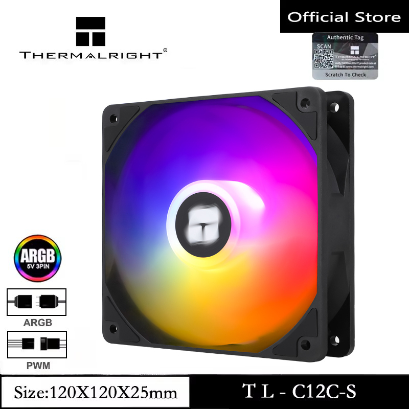 ThermalrightC12C-S 120mmファン PACK OF 5×2箱 Thermalright TL-C12C-S ARGB Chassis Fan CPU Fan 120mm Case Fan