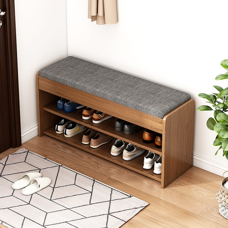 Shoe Bench Dust-proof Shoe Changing Stool Soft Roll Shoe Rack With Seat ...