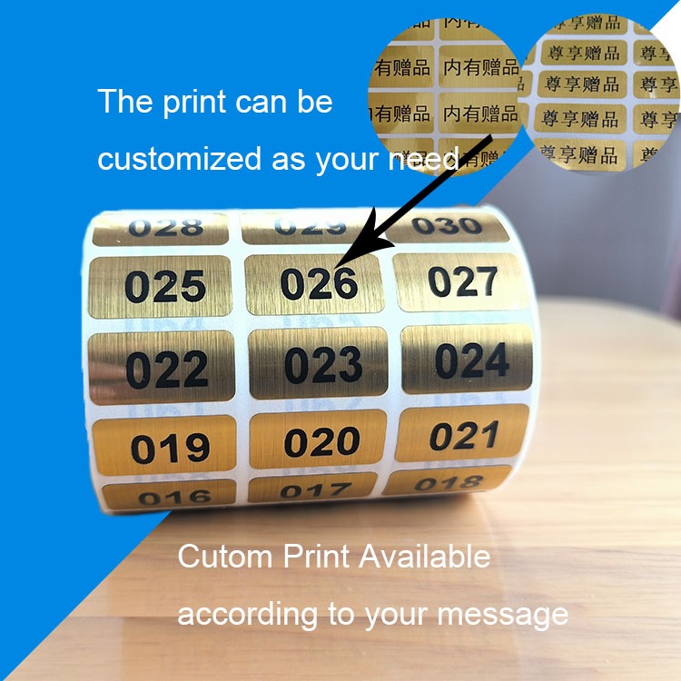 Gold Color Labels Consecutive 1-1000 Number Sticker Label Inventory ...