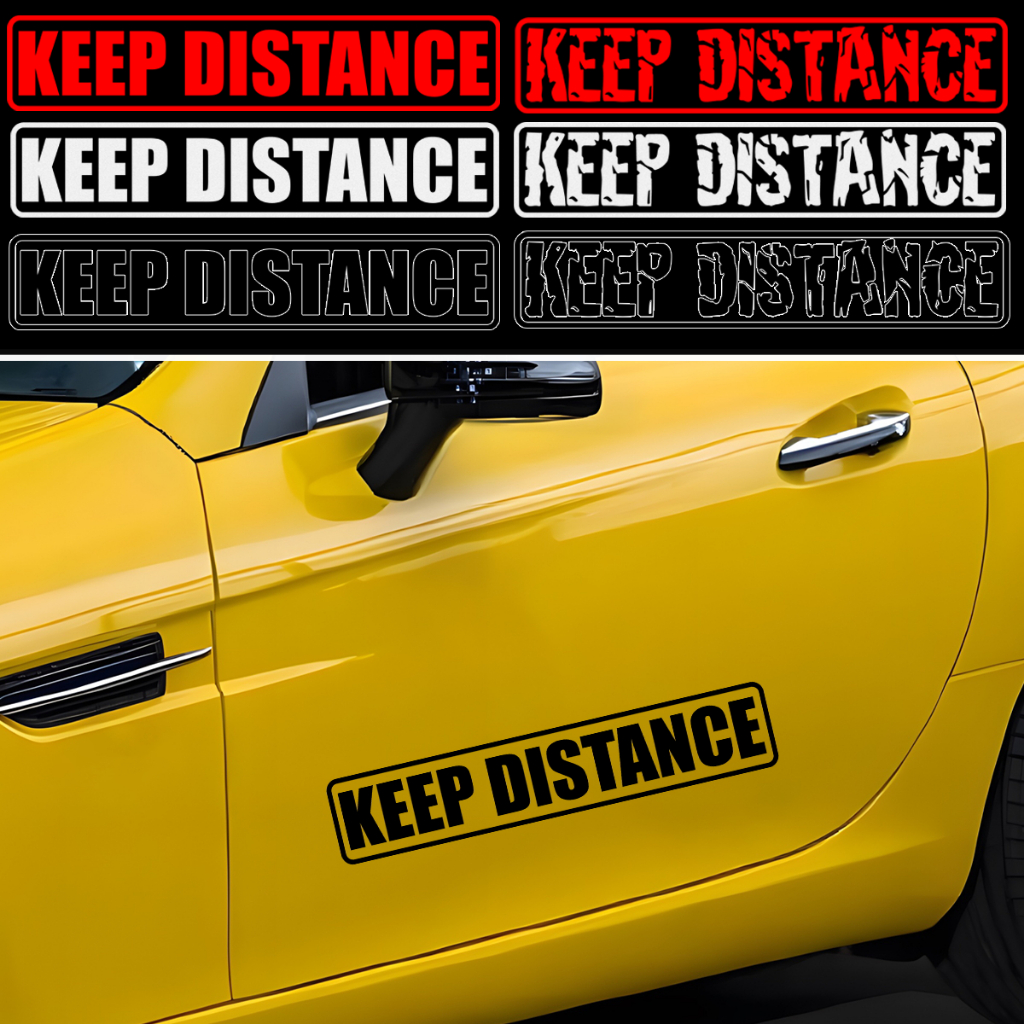 KEEP DISTANCE Waterproof Sticker for Car and Motorcycle Jeep Bike ...