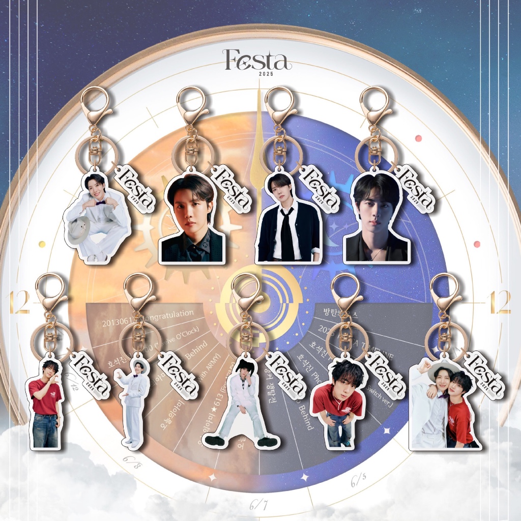 K-Pop BTS Bangtan Boys FESTA Acrylic Key chain Jin J-hope Figurine Key ...