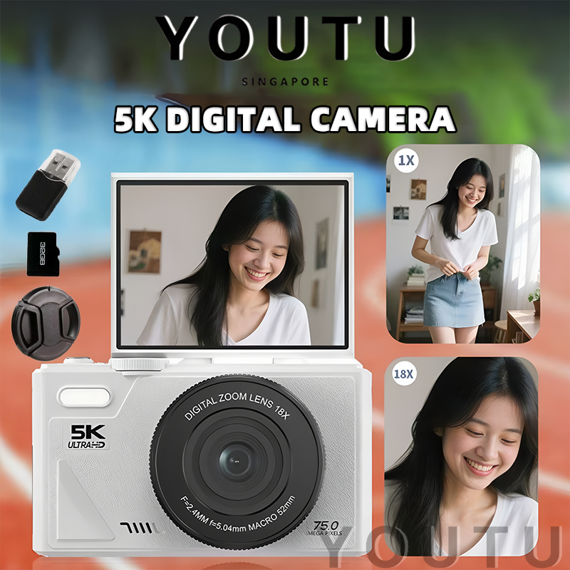 Digital Camera 5K for Photography 75MP CCD camera with 18x zoom ...