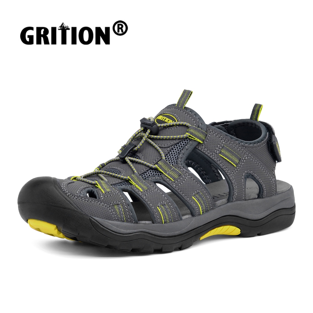 GRITION Men's Sandals Closed Toe Breathable Cool For Climb Quick-drying ...