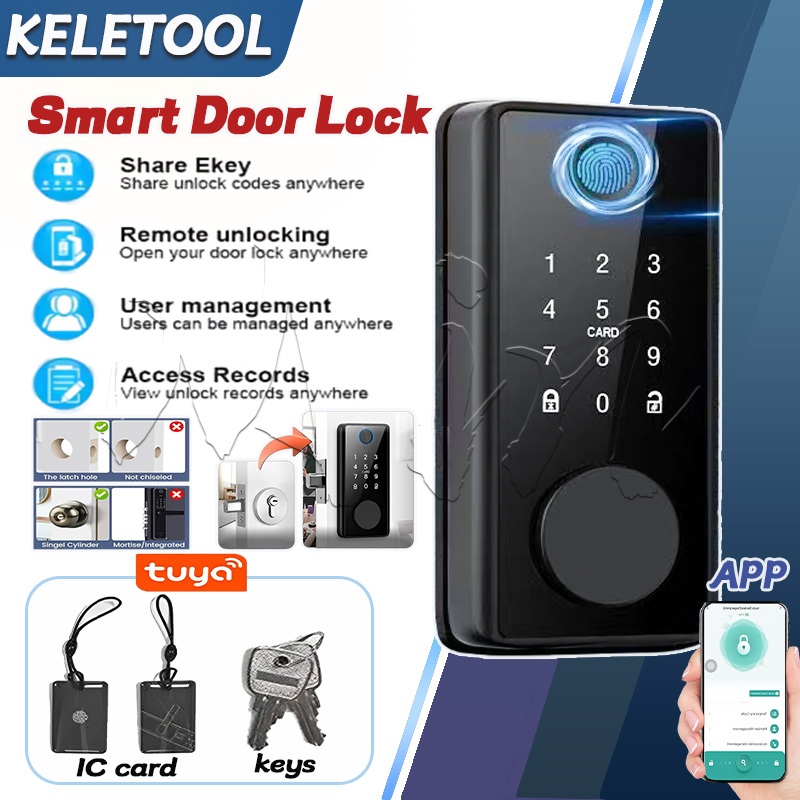 Tuya Smart Deadbolt Lock 5-in-1 Keyless Entry with Biometric ...