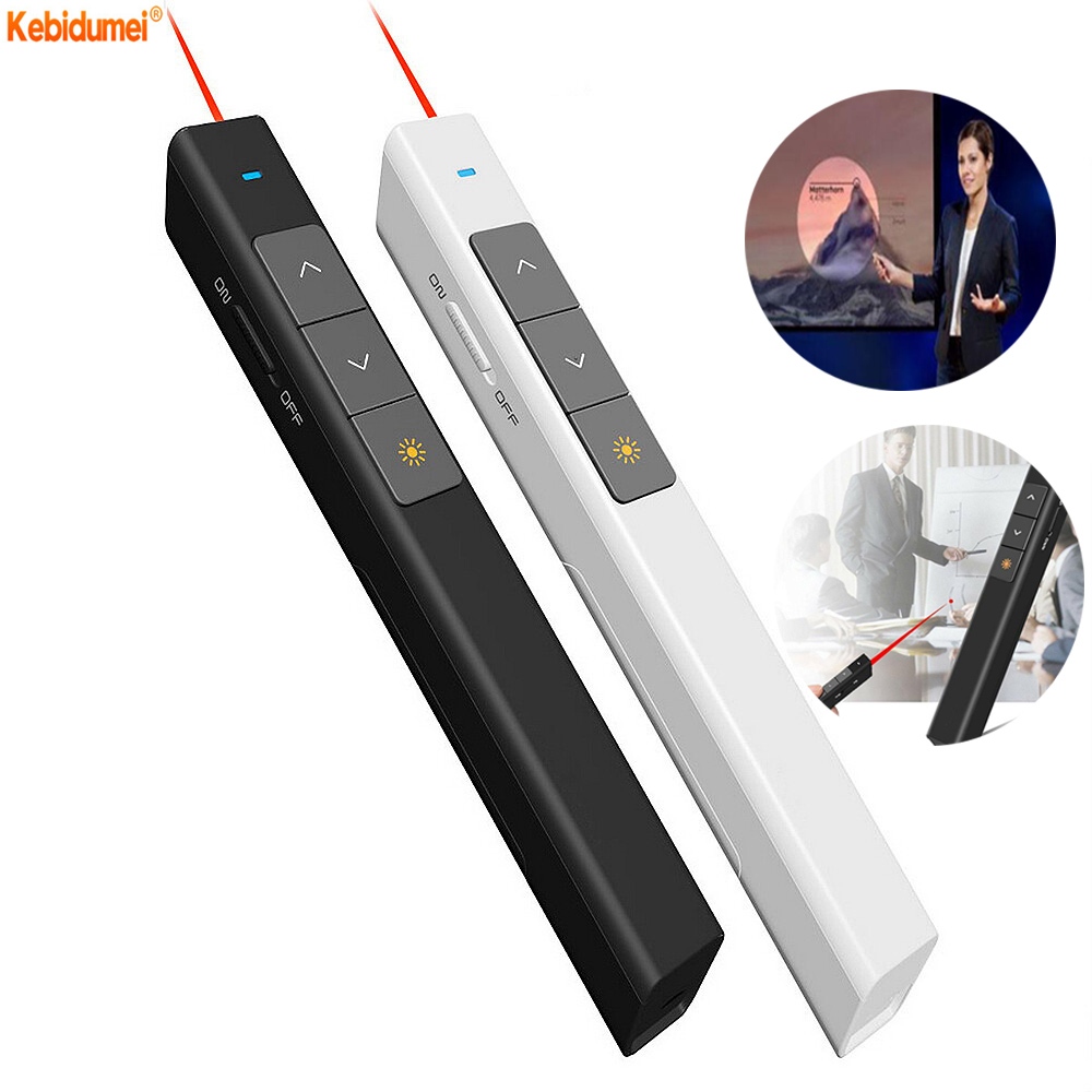 Wireless RF Presenter with Red Laser Pen USB PPT Pointer 2.4 GHz Remote ...