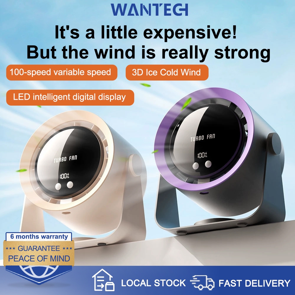 【SG Stock】Portable Fan LED Display Desktop Fan USB Desktop Air ...
