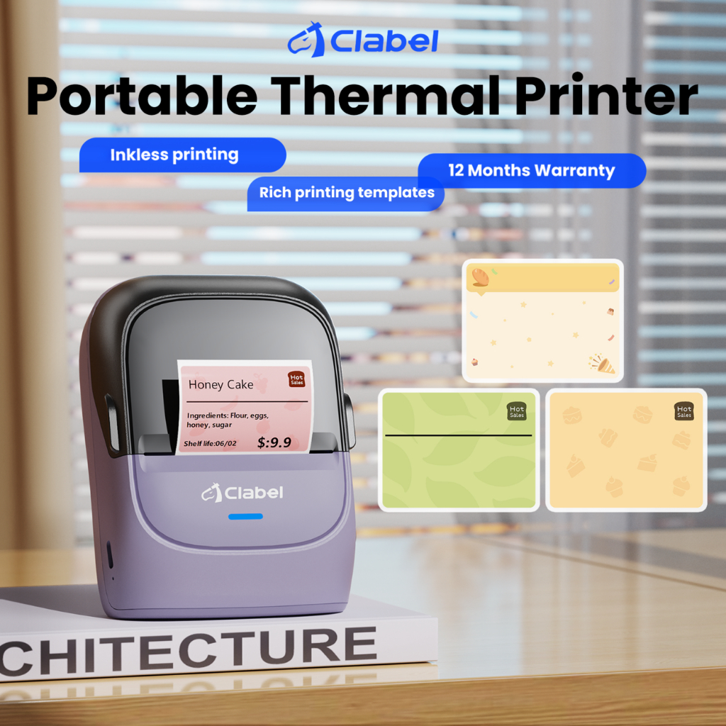 CLABEL 221B Thermal Printer Business Portable Printer Barcode Labels ...