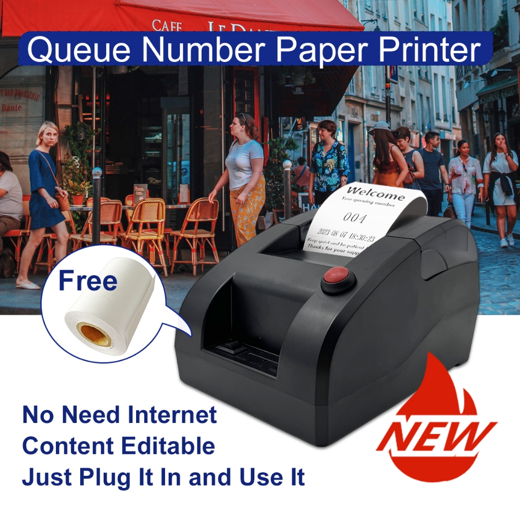 Local Seller【SG Ready Stock】Thermal Queue Number Printer Queue Thermal ...