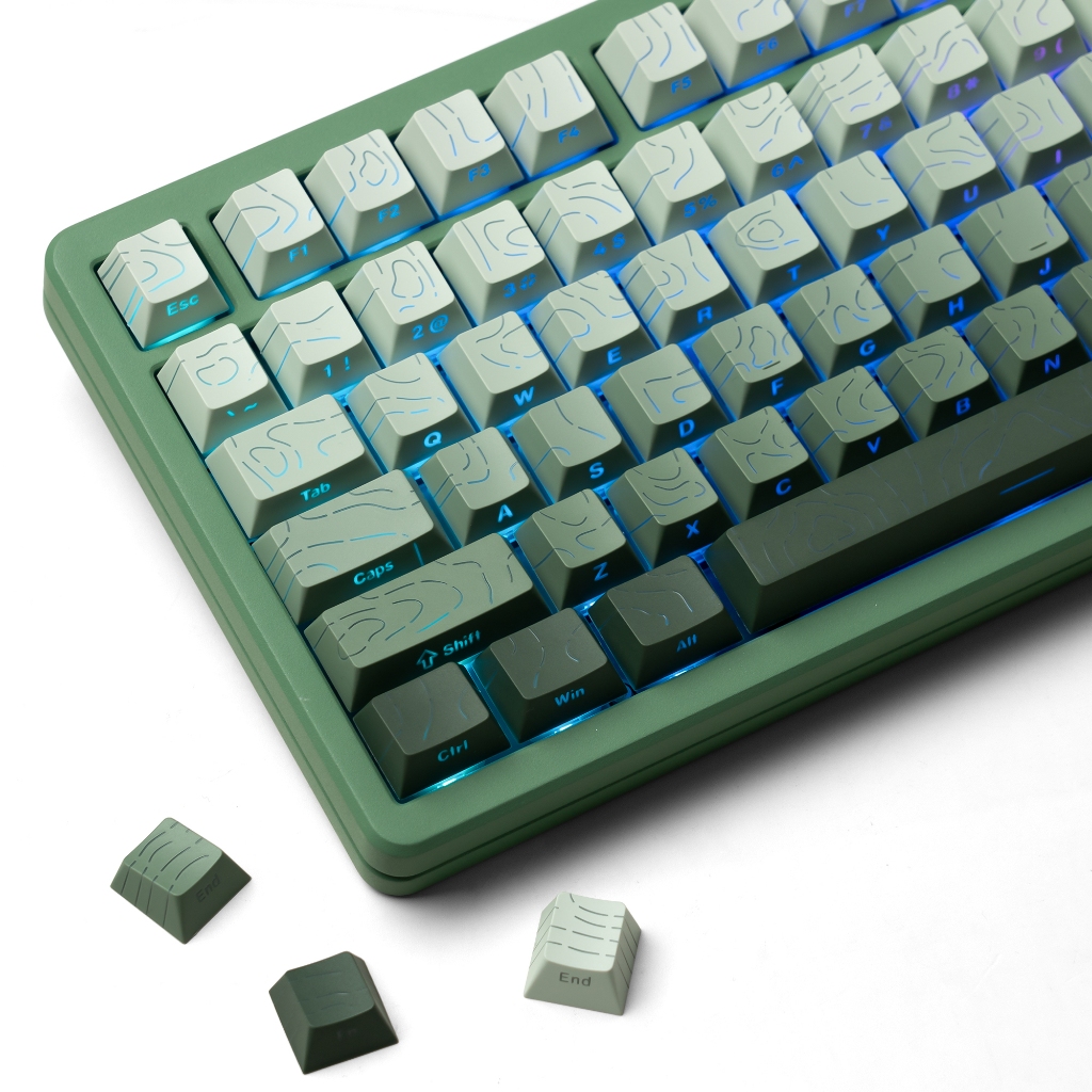 Womier Shine Through RGB Backlit 135 Keys Custom Topographic Glass ...