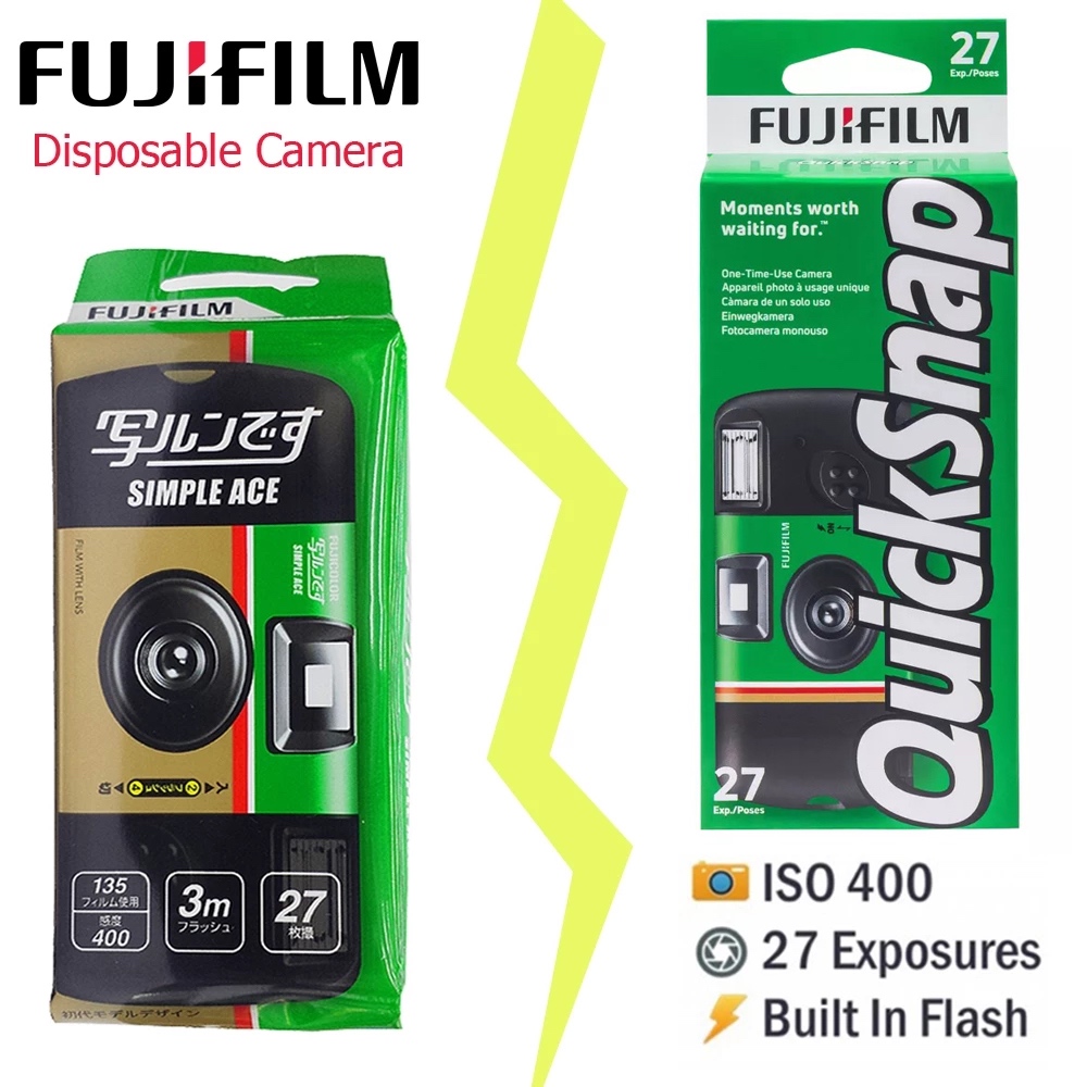 Fujifilm Simple Ace Disposable Camera/ Fujifilm QuickSnap One Time Use ...