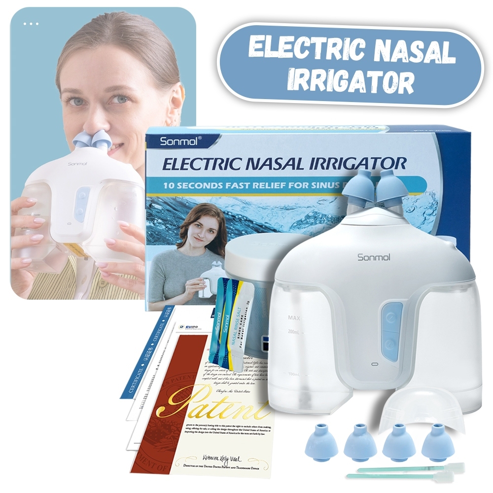 Sonmol Electric Nasal Irrigation System with 50 SaltPods Suction ...