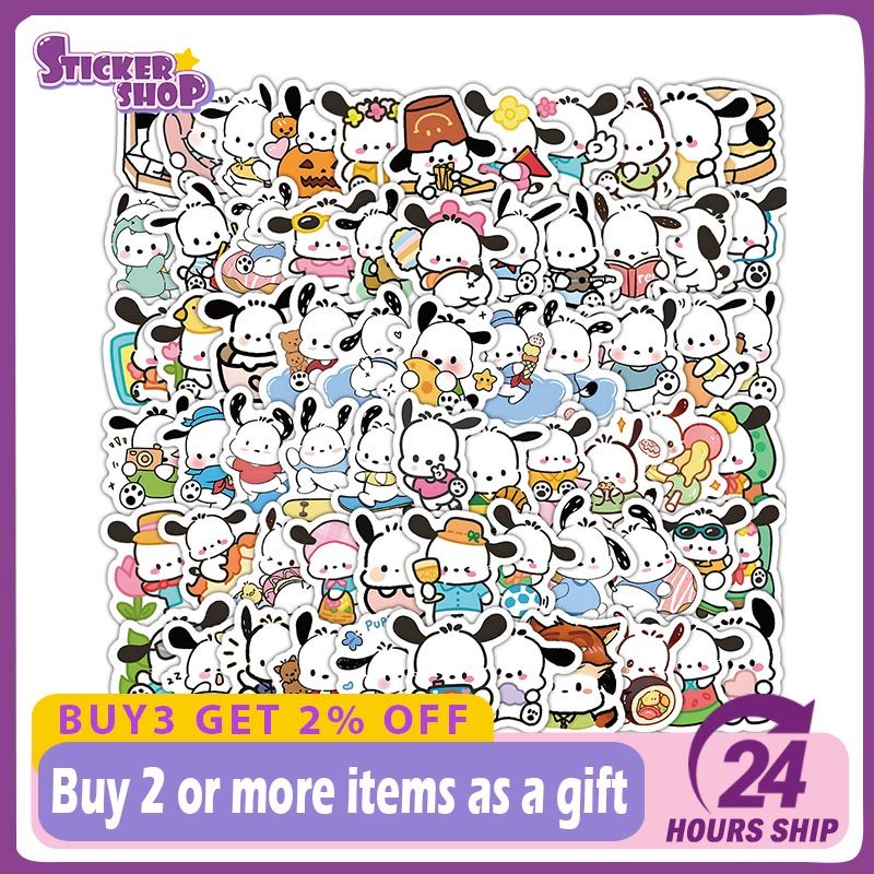 120pcs Sanrio Pochacco Cartoon Sticker Cute Graffiti DIY Phone Water ...