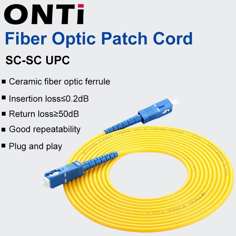 ONTi Optical Fiber Patch Cable 1M/3M/5M/10M/20M/30M SC-SC Simplex 9 ...
