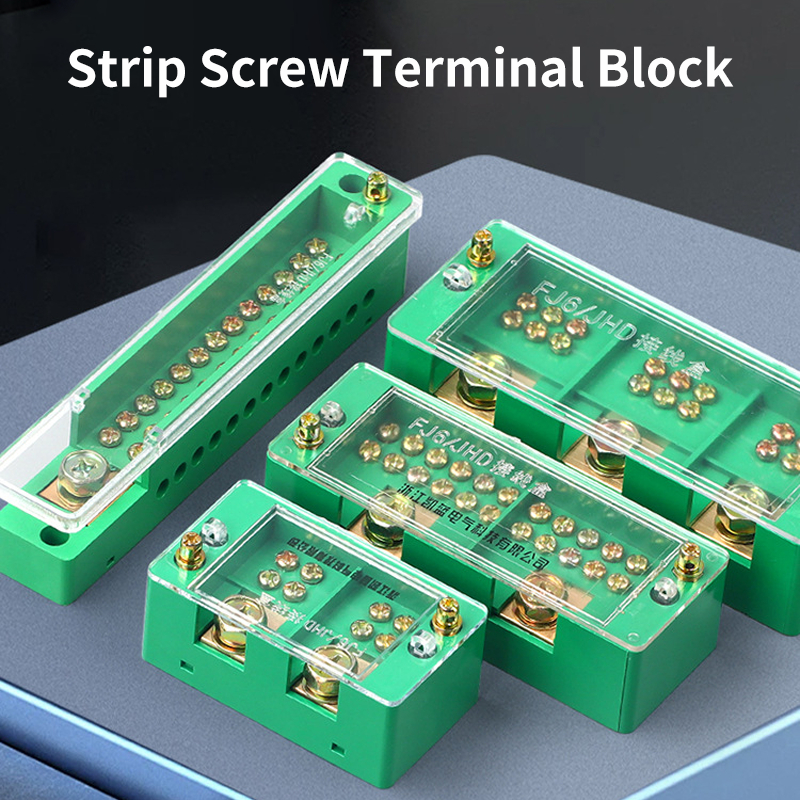 60A Double Row Barrier Screw Terminal Block Wire Connector 4/6/9/10/15 ...