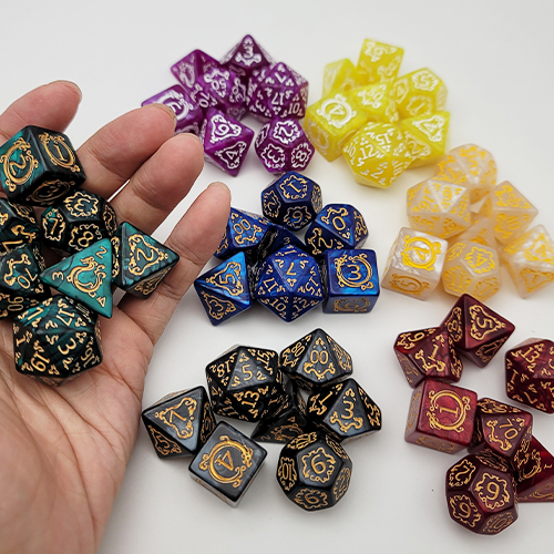 Dragon Pattern Dice Acrylic DND Number Dice 7-Piece Set For RPG DND ...