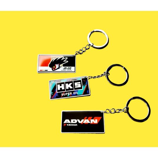 HKS Advan Racing Plate JDM Mugen Power Car Keychain Metal Car Modified ...
