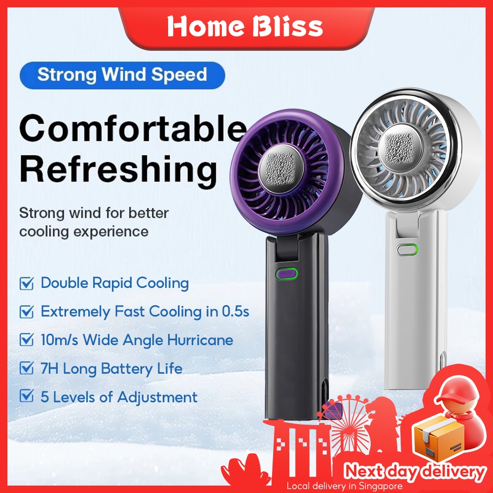 Mini Handheld Fan Adjustable Portable Fan 5 Speeds Strong Wind With Air ...