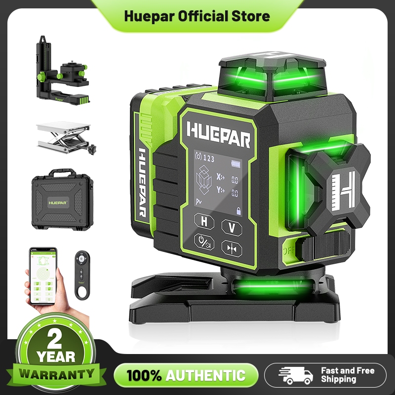 Huepar Laser Level 360 Self Leveling, W04CG Upgraded 4x360° Bluetooth ...