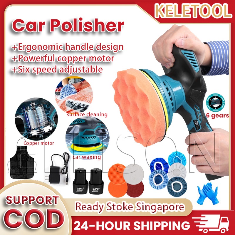 6 Gears Cordless Electric Car Polisher 6000RPM Rechargeable polishing ...