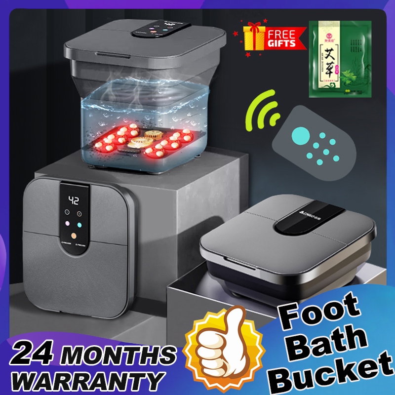 [SG Seller] Folding Foot Bath Bucket Foot Spa Massage Bucket Automatic ...