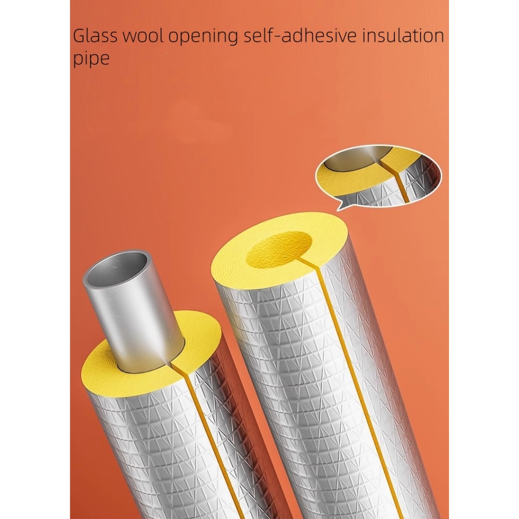 Glass Wool Open Aluminum Foil insulation Pipe Shell Sleeve High ...