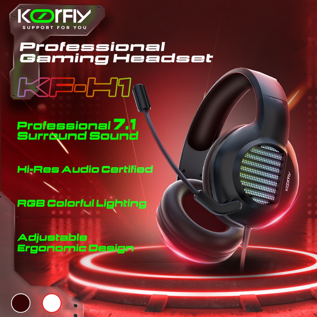 Koorfly KF-H1 Headset Gaming RGB 7.1 Surround Sound - Multi-platform ...