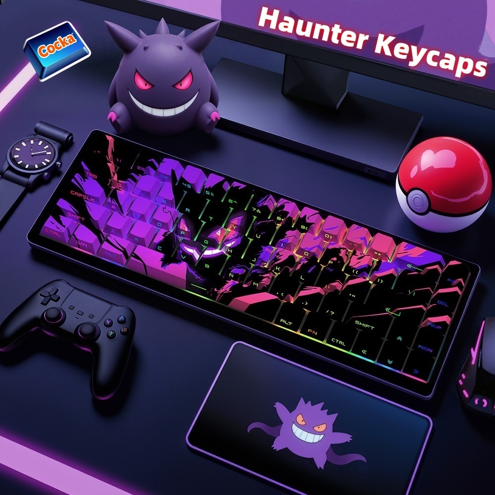 Gengar-themed keyboard keycaps. Made of PBT material with side ...