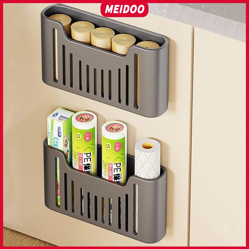 MEIDOO kitchen storage rack plastic wrap rack pull-out garbage bag rack ...