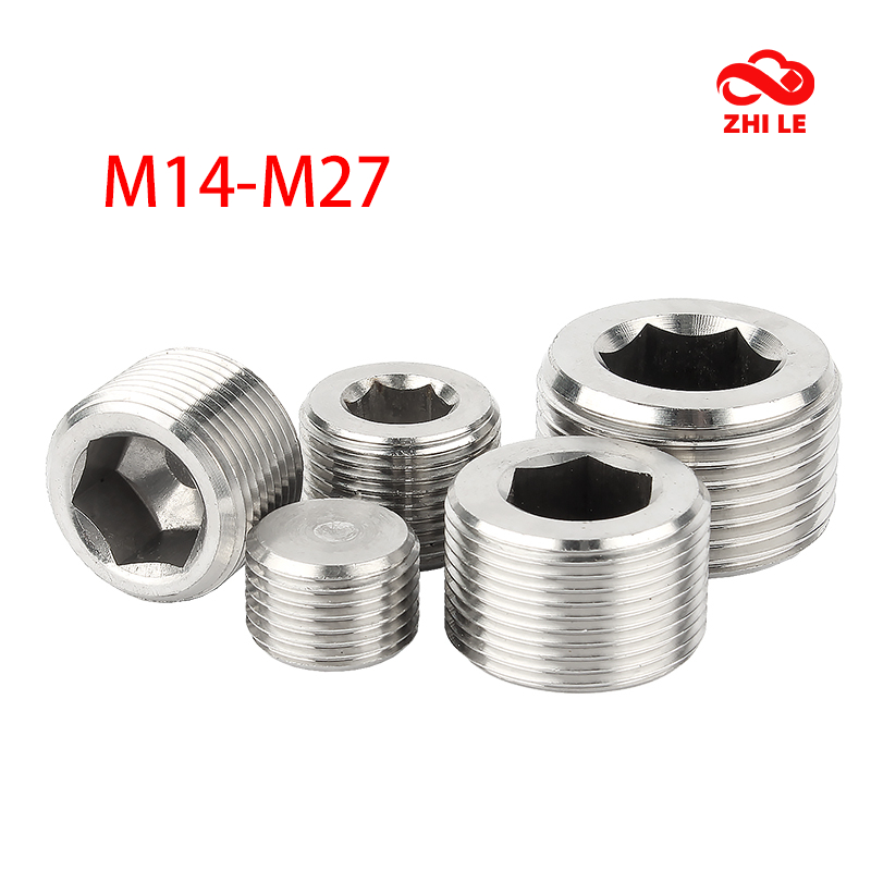 M14-M27 Male Thread Hex Socket Blocking End Cap 304 Stainless Steel ...