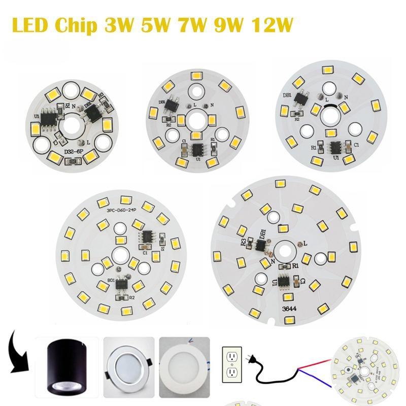 LED Chip Light Board 3W 5W 7W 9W 12W SMD 2835 Circular Module Light ...