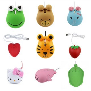 Mini Cartoon Mouse Strawberry Shape Wired Mouse 800 DPI Optical 3D ...
