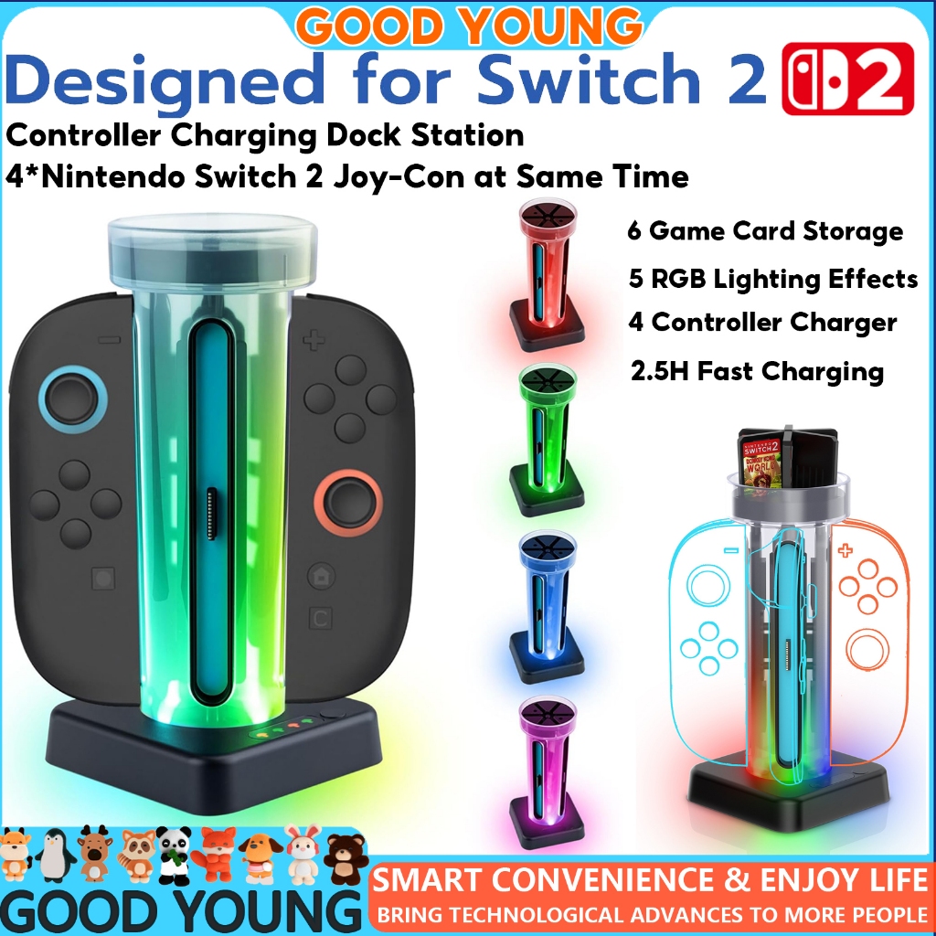 Charging Dock for Nintendo Switch 2 Joy Con Controllers 4-in-1 Joycon ...