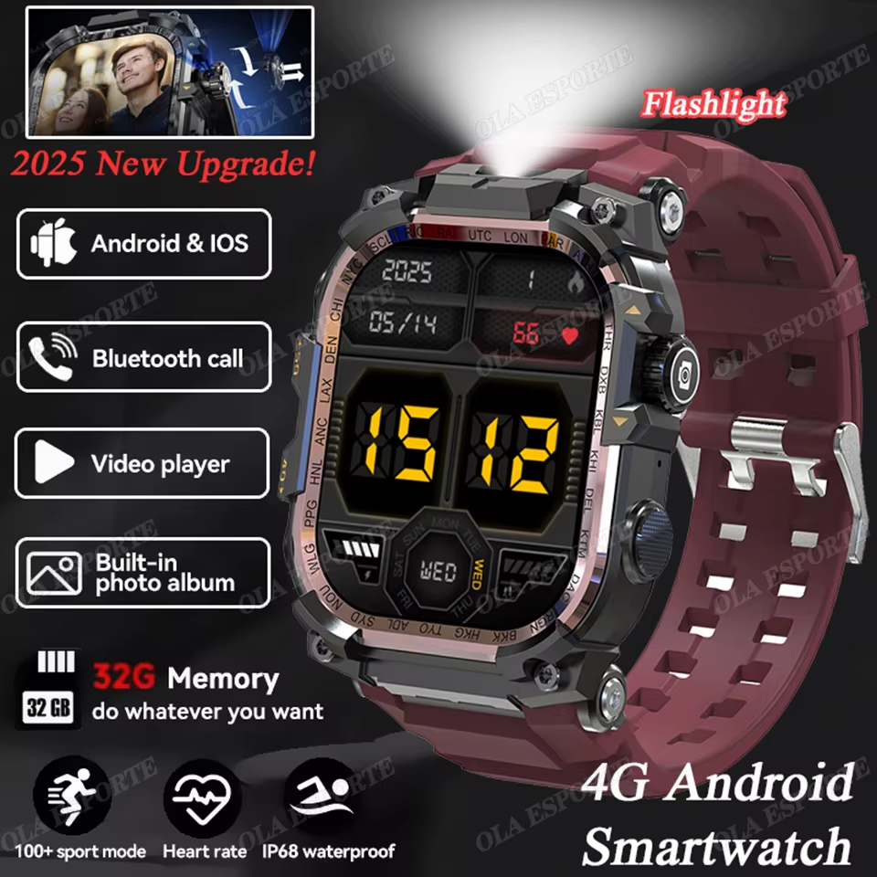 New Amoled Flashlight 4G Andriod Smart Watch 2025 APP Store GPS Video ...