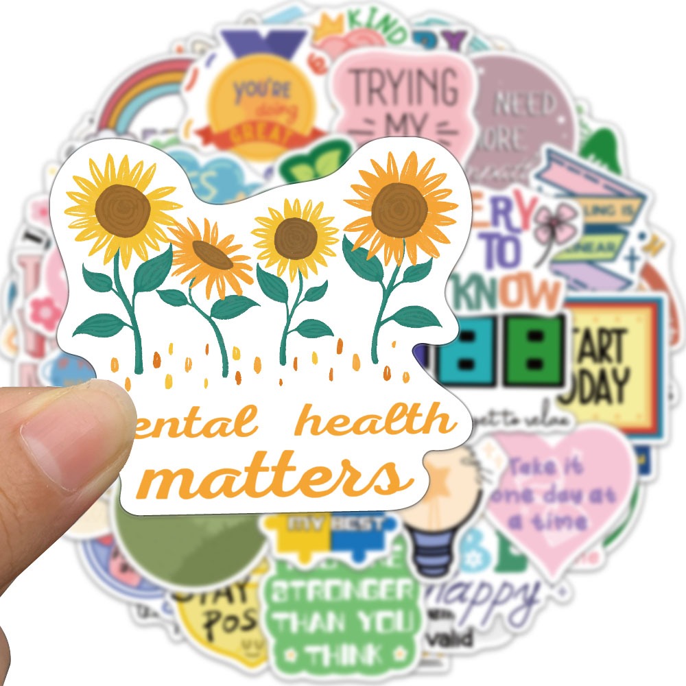 50PCS Mental Wellness Stickers Positive Affirmation Sticker Decals for ...