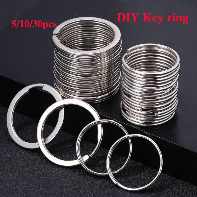 5/10/30PCS/Lot Stainless Steel Key Rings Key Holder Keychain Split ...