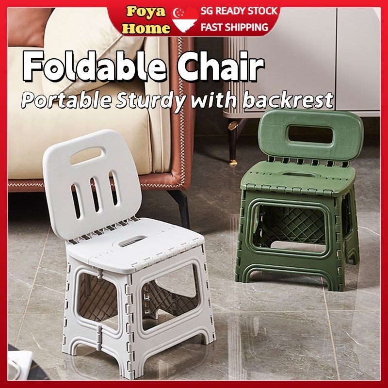 Portable Stool With backrest Folding Chair Camping Seat Outdoor Folding ...