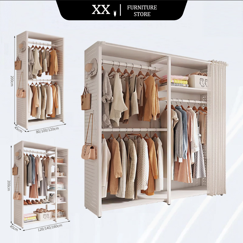 XX Clothes Rack Wardrobe Coat Hole Board Floor To Ceiling Bedroom ...
