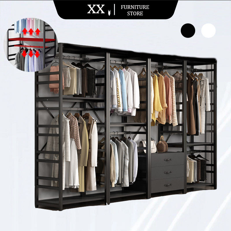XX Clothes Rack Adjustable Full Steel Frame Cloakroom Metal With ...