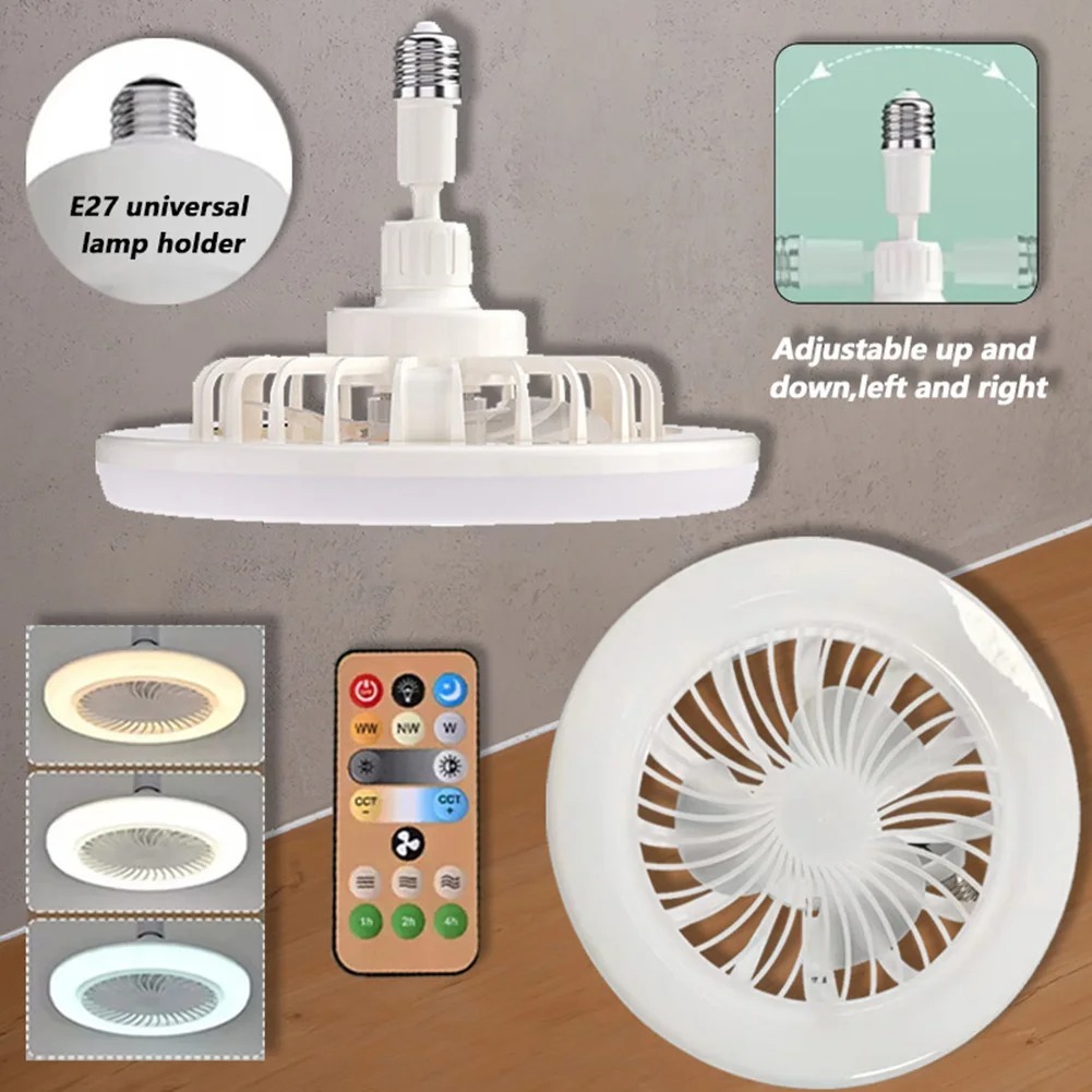 Smart Ceiling Fan LED Light with Remote Control - E26/E27 Lamp Holder ...