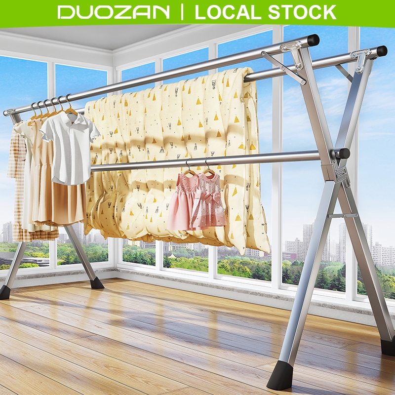 DUOZAN Clothes Drying Rack With Wheels Foldable Laundry Drying Rack ...