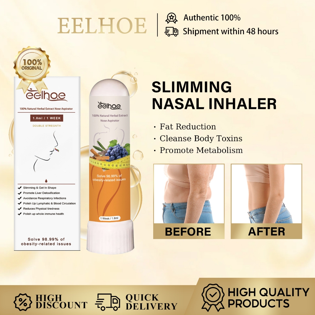 EELHOE Slimming Nasal Inhaler 1.8ml Belly Fat Burning Eliminate Edema ...