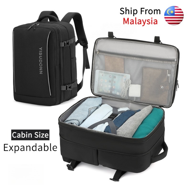 Unisex 40L Travel Backpack Expandable Waterproof Cabin Size Backpack 16 ...