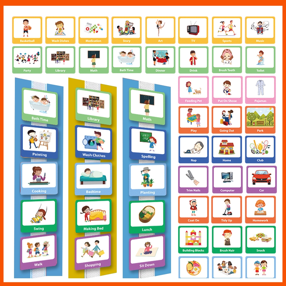 Kids Daily Routine Vocabulary Matching Cards - Daily Life Scenario ...