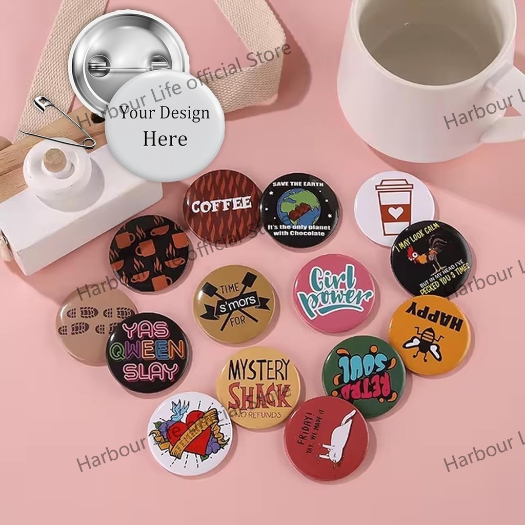Custom Button Badges Personalized Pins Custom Buttons | Shopee Singapore