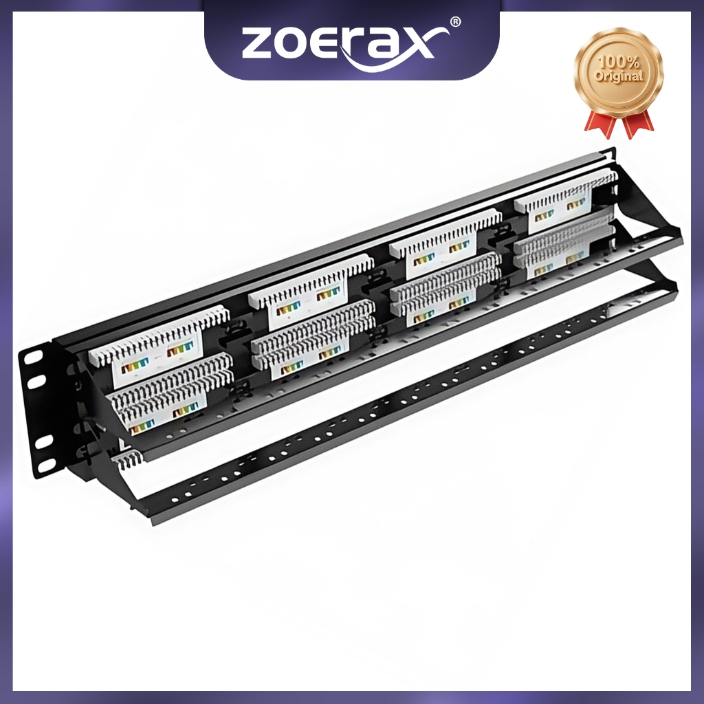 ZoeRax CAT6 24 Ports Patch Panel, Rack Mount - 19 inch, RJ45 Ethernet ...