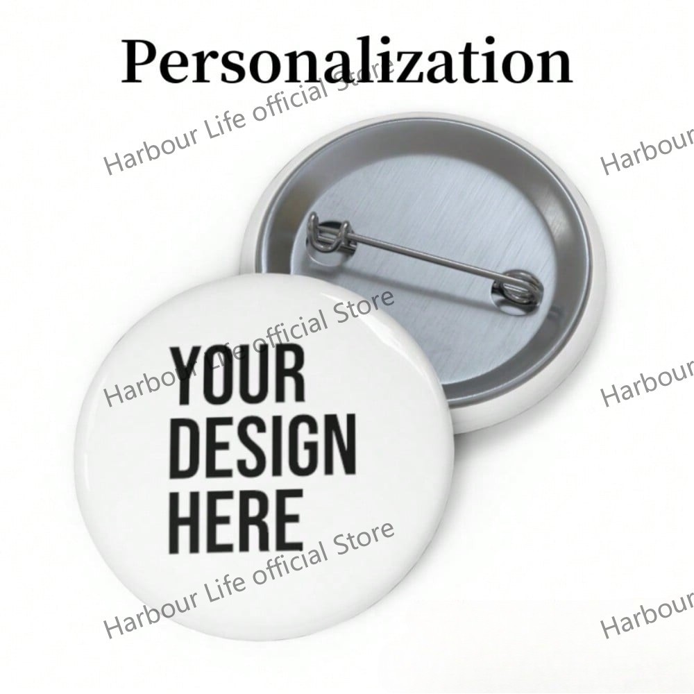 Custom Button Pin Badge Personalized Print With Any Text, Photo, Or ...