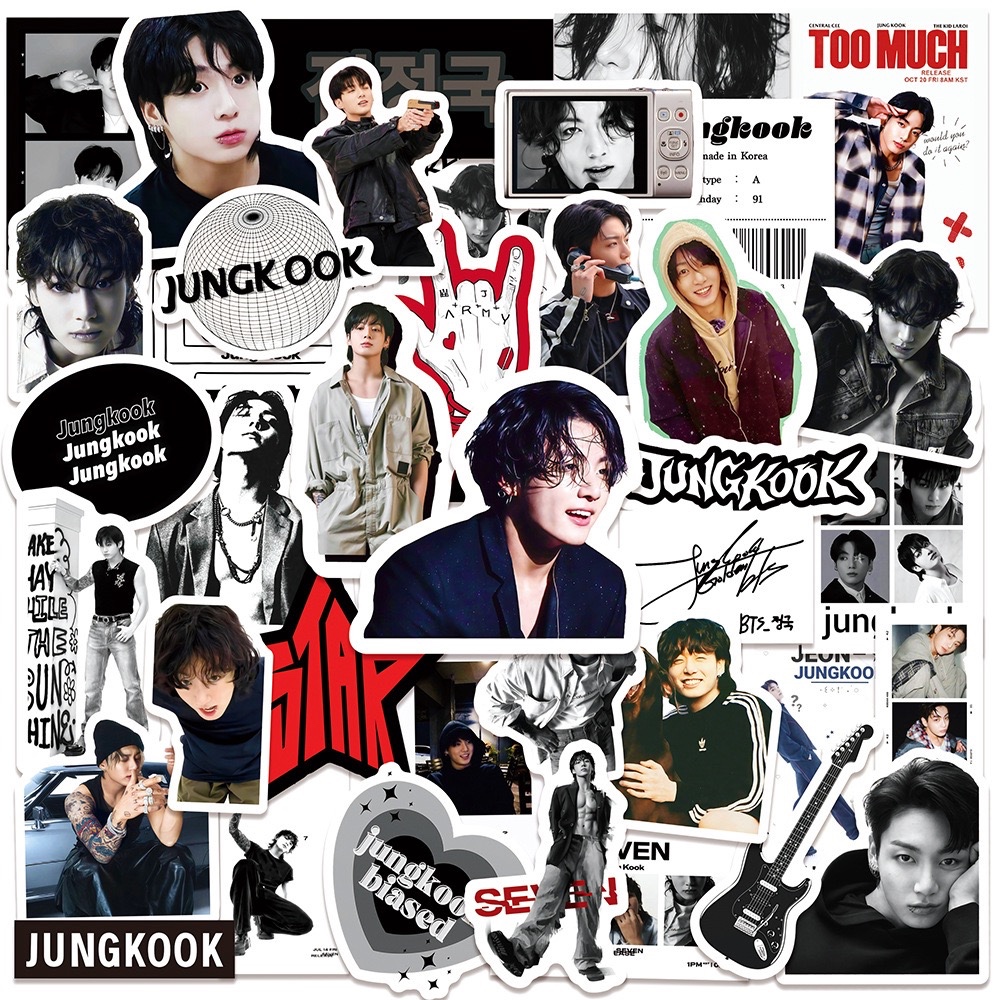 50PCS/ Set K-Pop BTS Bangtan Boys Jungkook INS Style Black and White ...