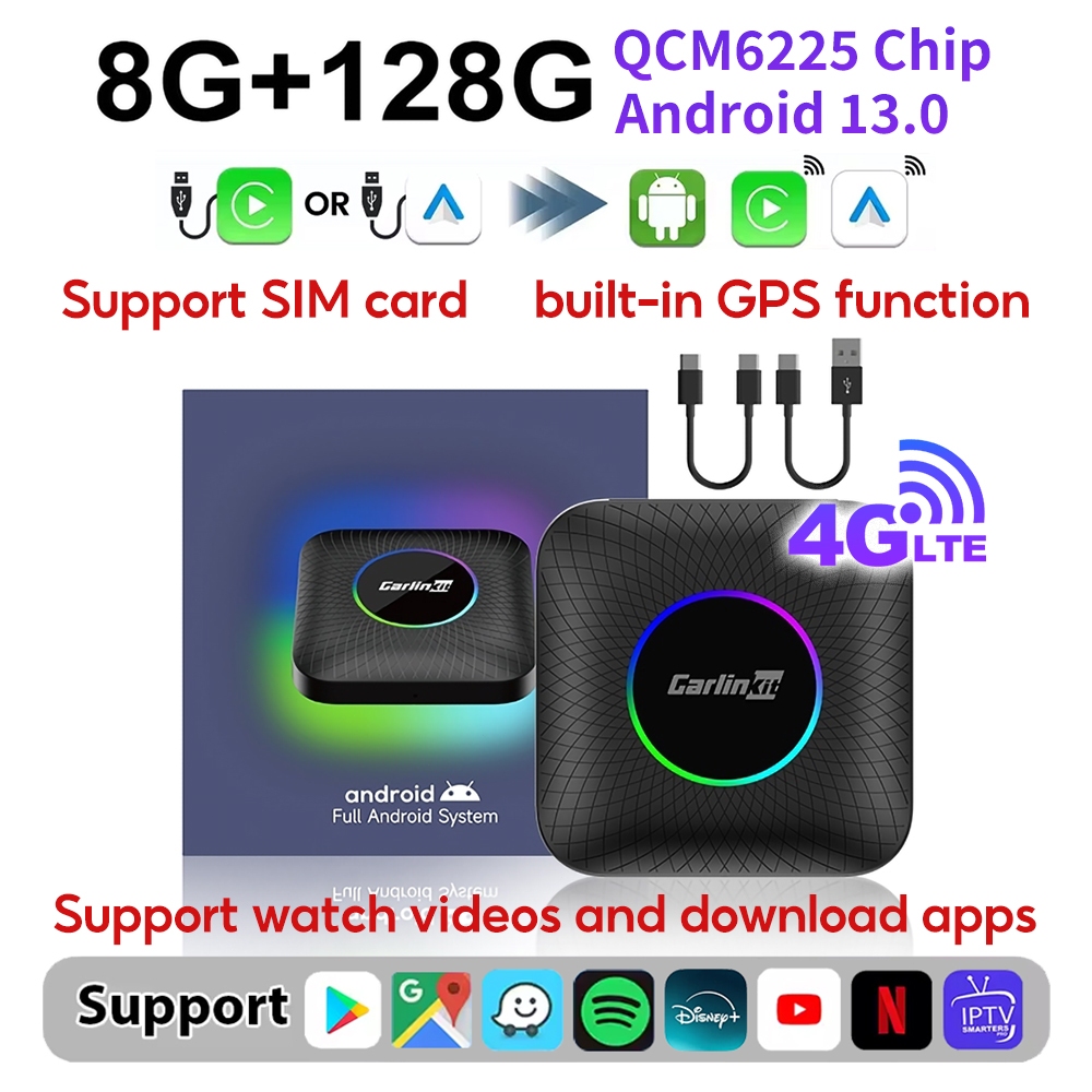 SG] CarlinKit Ai Box UHD Wireless Carplay Adapter Android 13 8